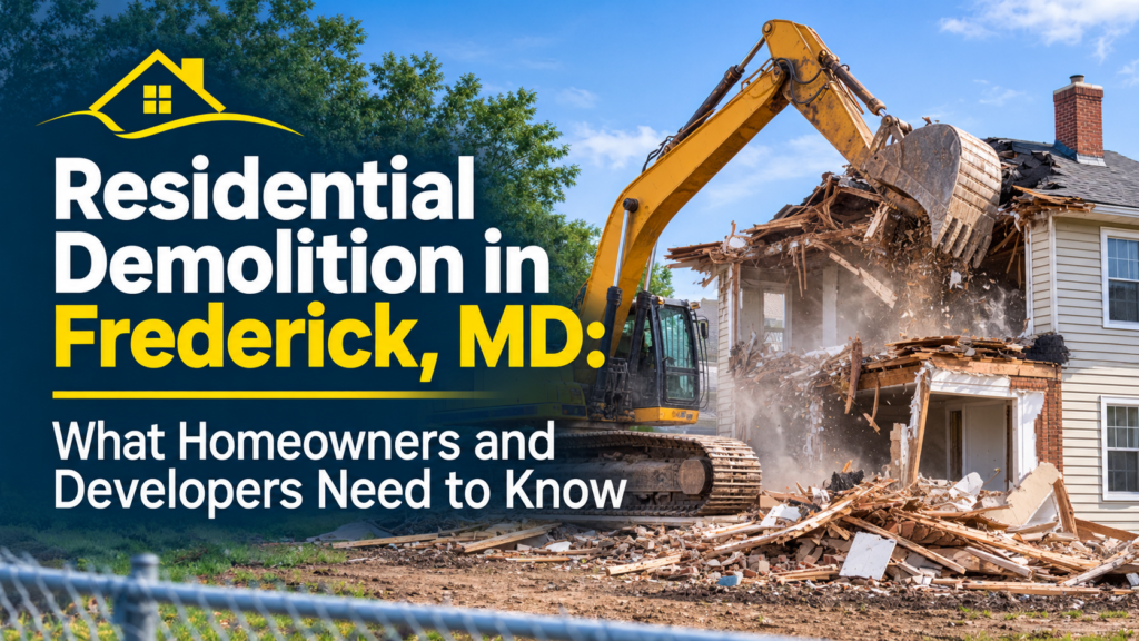 Residential Demolition in Frederick, MD: What Homeowners and Developers Need to Know